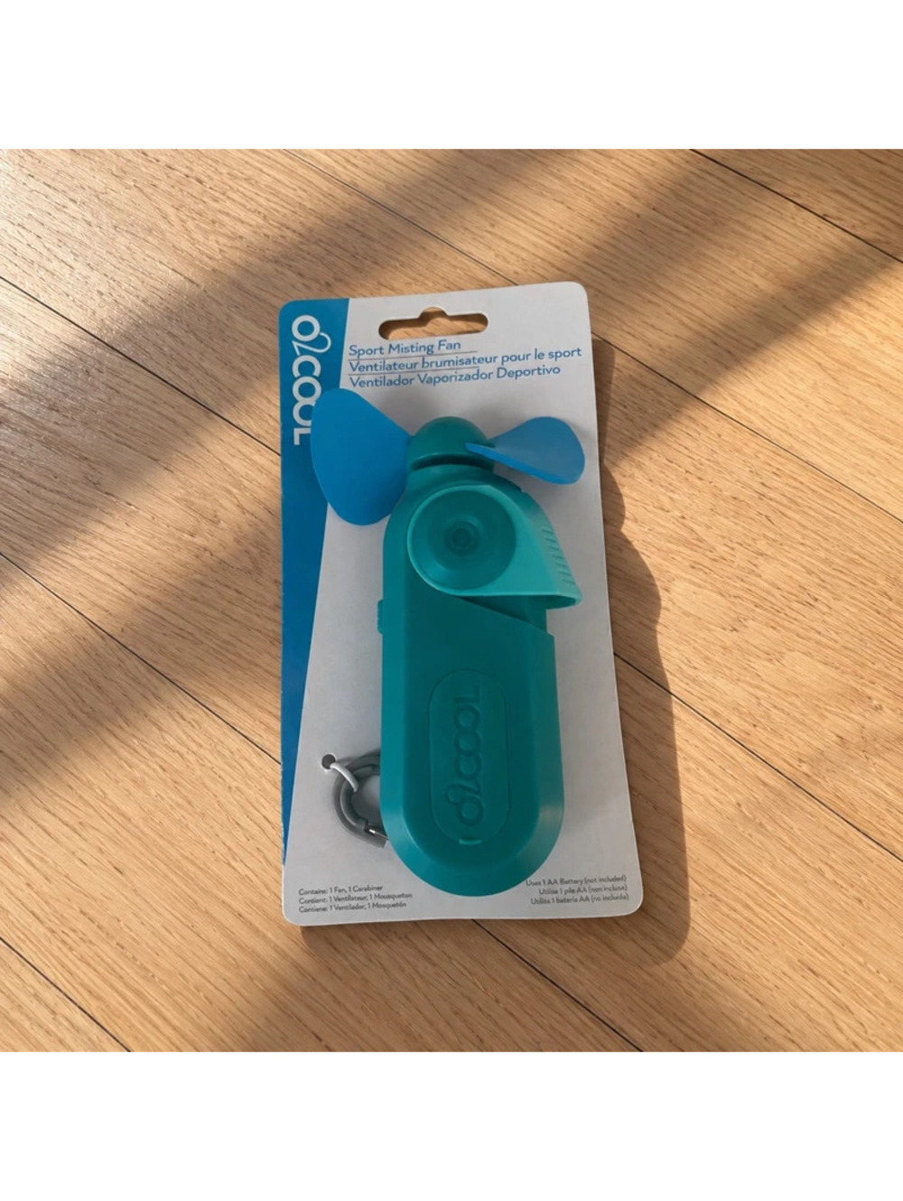 O2COOL Sport Carabiner Misting Fan Teal Portable Pocket Cooling Fan New
